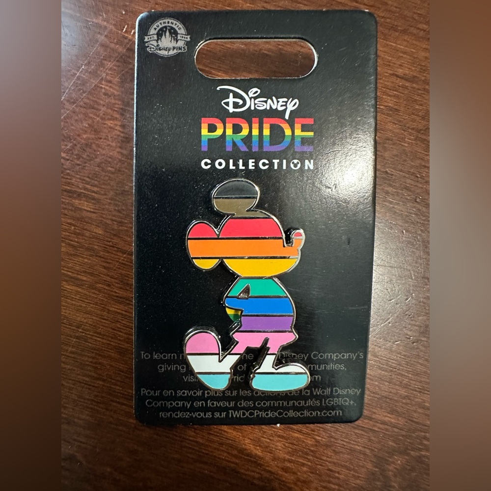 Disney Parks 2024 Pride Collection Mickey Mouse Silhouette Rainbow Trading Pin